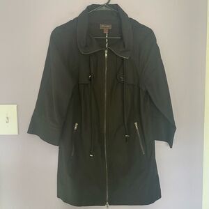 Trulli Women's Black Jacket Full Zip Collared Utility Jacket size Medium